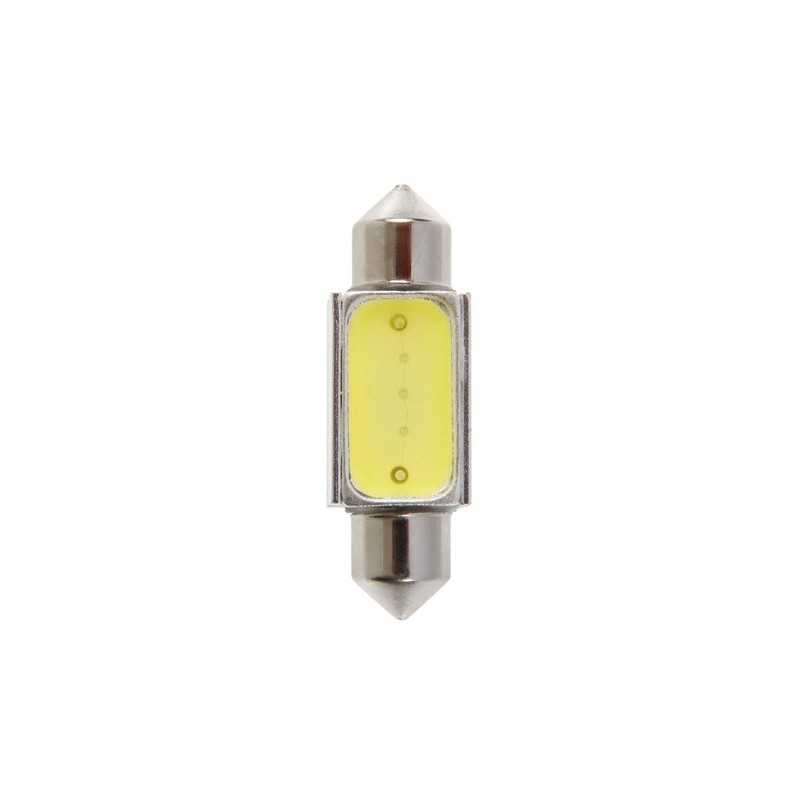 12V Mega-Led 5 - 2 super chips + 3 chips - (C5W) - 12x36 mm - SV8 5-8 - 1 pz - D Blister - Bianco - Resistenza incorporata