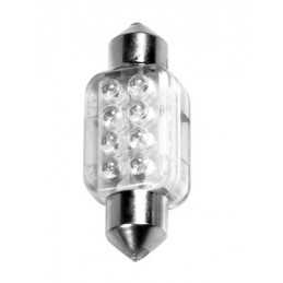 12V Lampada siluro 8 Led - 13x35 mm - SV8 5-8 - 1 pz - Scatola - Bianco