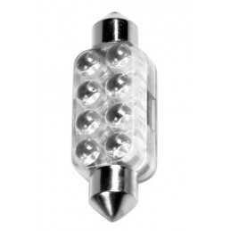 12V Lampada siluro 8 Led - 13x44 mm - SV8 5-8 - 1 pz - Scatola - Blu