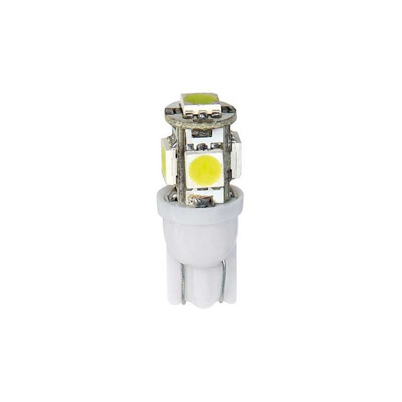 12V Hyper-Led 15 - 5 SMD x 3 chips - (T10) - W2 1x9 5d - 2 pz - D Blister - Bianco - Doppia polarità