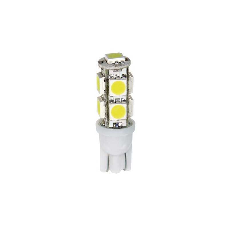 12V Hyper-Led 27 - 9 SMD x 3 chips - (T10) - W2 1x9 5d - 2 pz - D Blister - Bianco - Doppia polarità