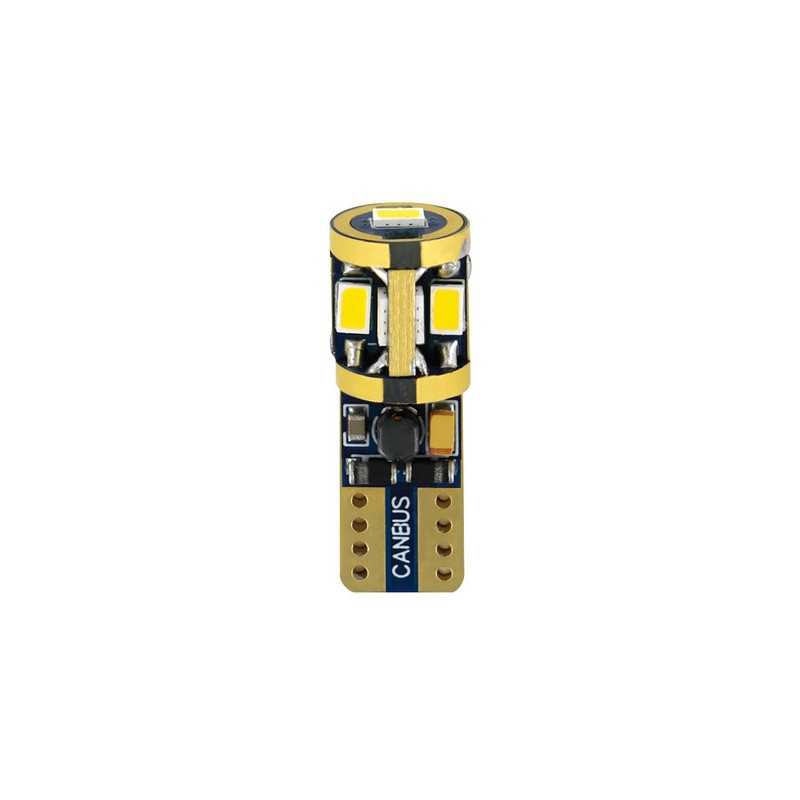10-32V Mega-Led 9 - 9 SMD x 1 chip - (T10) - W2 1x9 5d - 2 pz - D Blister - Bianco - Doppia polarità - Resistenza incorporata