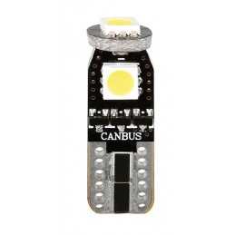 12V Hyper-Led 9 - 3 SMD x 3 chips - (T10) - Trifocus - W2 1x9 5d - 2 pz - Scatola - Bianco - Doppia polarità - Resistenza incor
