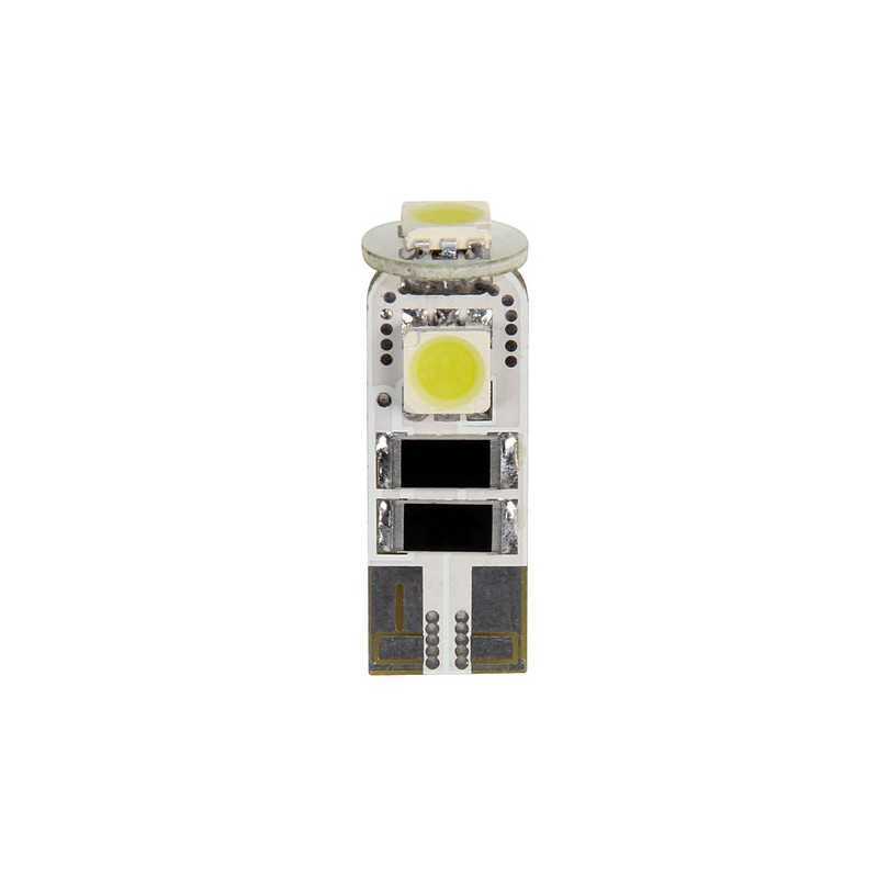 12V Hyper-Led 9 - 3 SMD x 3 chips - (T10) - Trifocus - W2 1x9 5d - 2 pz - D Blister - Bianco - Doppia polarità - Resistenza inc