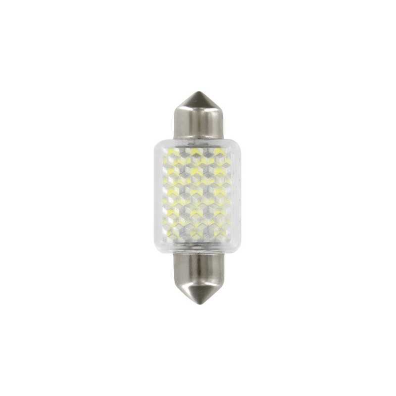 12V Hyper-Led 27 - 27 SMD x 1 chips - 15x35 mm - SV8 5-8 - 1 pz - D Blister - Bianco - Doppia polarità