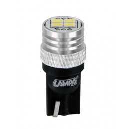 12V Mega-Led 12 - 4 Smd x 3 chips - (T10) - W2 1x9 5d - 2 pz - D Blister - Bianco - Doppia polarità
