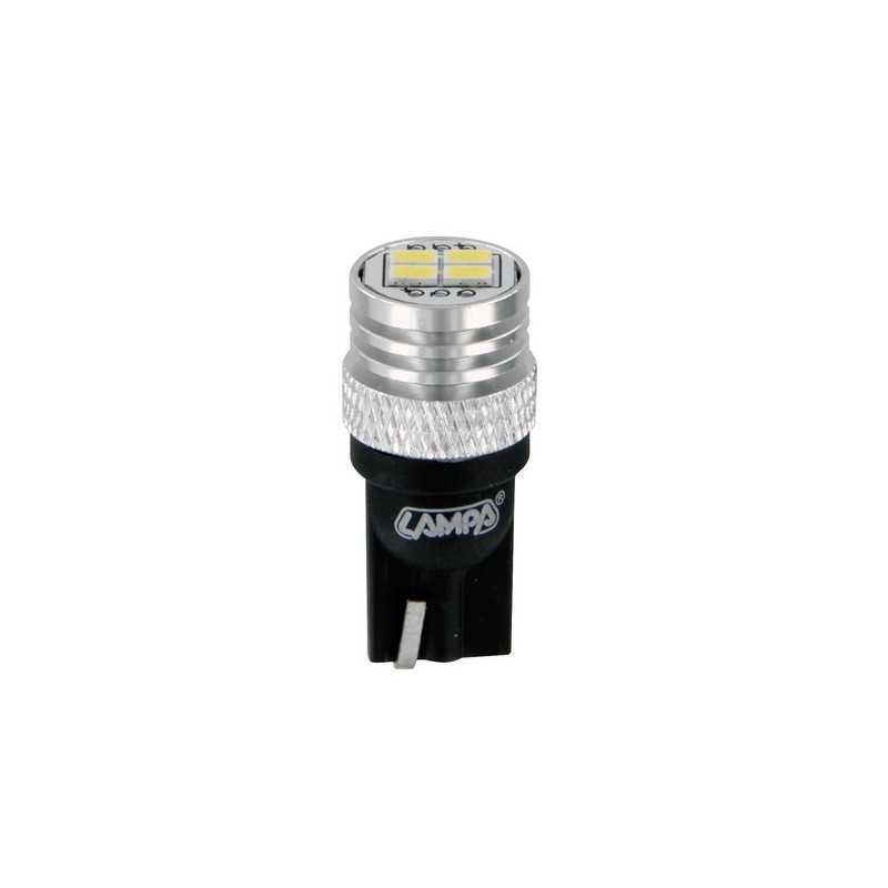 12V Mega-Led 12 - 4 Smd x 3 chips - (T10) - W2 1x9 5d - 2 pz - D Blister - Bianco - Doppia polarità