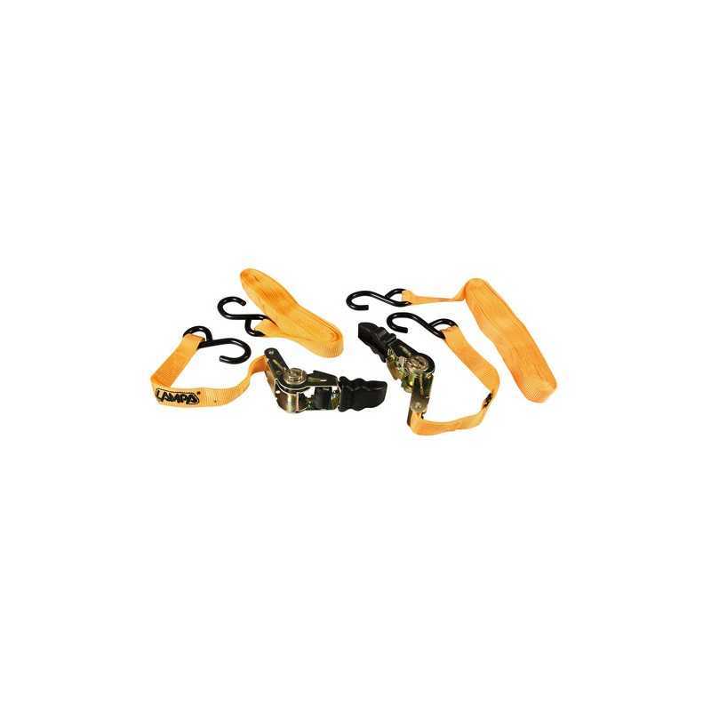 Pro-Safe set 2 nastri tensori con cricchetto a doppio gancio S - 500 cm
