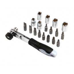 Set cricchetto con inserti e bussole 19 pz