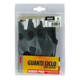 Biker-Pro  guanti in pelle e lycra - L