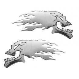 Emblema 3D cromato - 2 Skulls