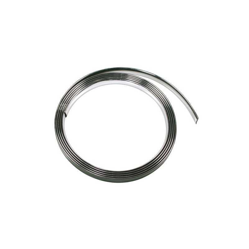 Profilo adesivo cromato - 4 m - 21 mm