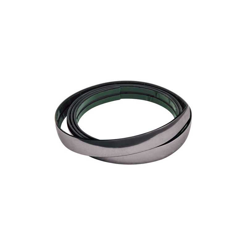 Profilo adesivo cromato nero - 25 m - 9 mm