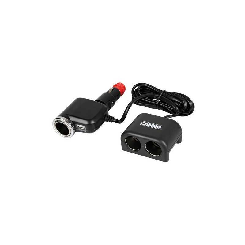 Duo 3+1 presa accendisigari multipla con USB 12 24V