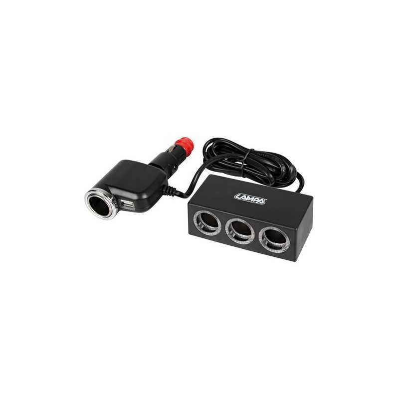 Duo 4+1 presa accendisigari multipla con USB 12 24V