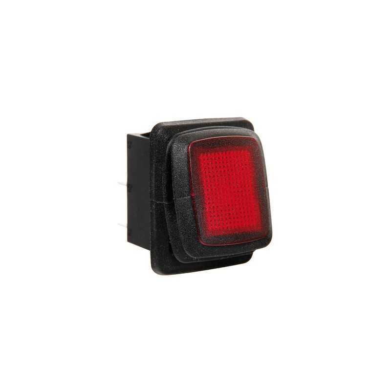 Interruttore impermeabile con spia a Led - 12 24V - Rosso