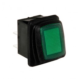 Interruttore impermeabile con spia a Led - 12 24V - Verde