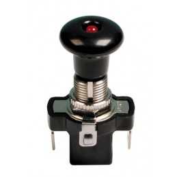 Interruttore tira-spingi con spia a Led - 12 24V - Rosso - 10A
