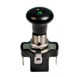 Interruttore tira-spingi con spia a Led - 12 24V - Verde - 10A