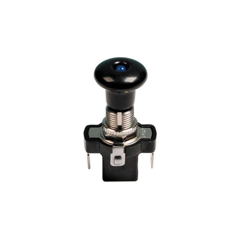 Interruttore tira-spingi con spia a Led - 12 24V - Blu - 10A