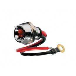 Spia a Led in ottone cromato - 12 24V - Rosso - 15A