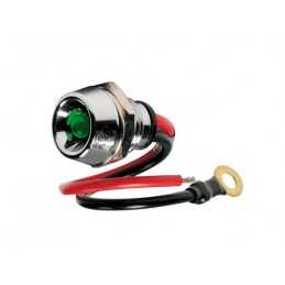 Spia a Led in ottone cromato - 12 24V - Verde - 15A
