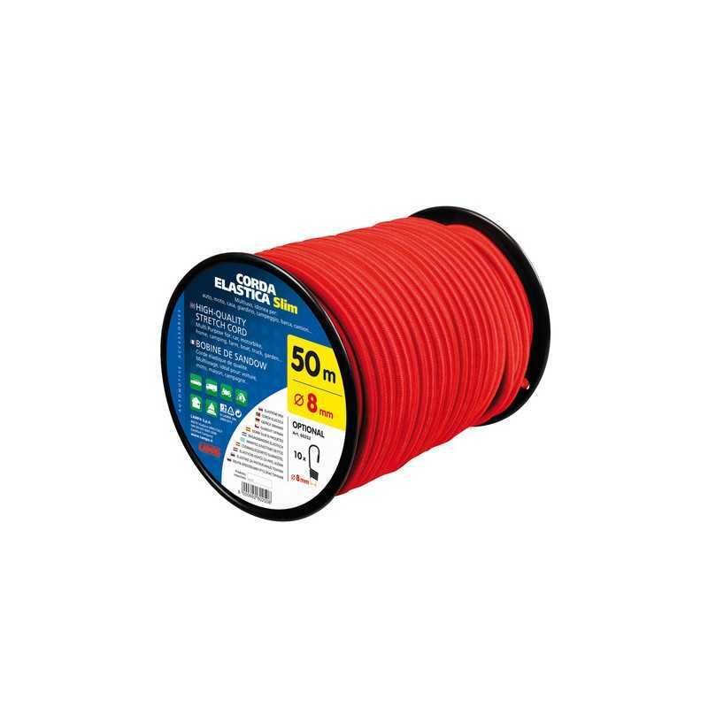 Corda elastica in bobina rosso - 8 mm - 50 m
