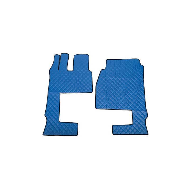 Coppia tappeti in similpelle - Blu - Mercedes Actros MP4 (09 11 ) cabina larga