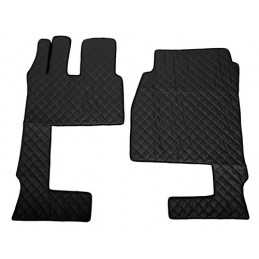 Coppia tappeti in similpelle - Nero - Mercedes Actros MP4 (09 11 ) cabina larga