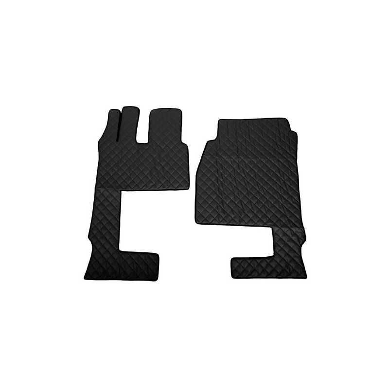 Coppia tappeti in similpelle - Nero - Mercedes Actros MP4 (09 11 ) cabina larga