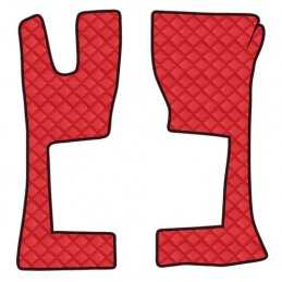 Coppia tappeti in similpelle - Rosso - Mercedes Actros MP4 (09 11 ) cabina stretta