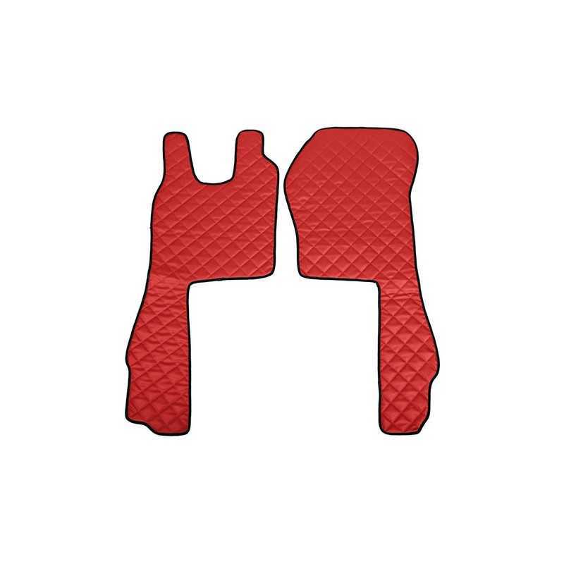 Coppia tappeti in similpelle - Rosso - Scania R Serie 6 (09 09 08 13) sedile pass. pneumatico