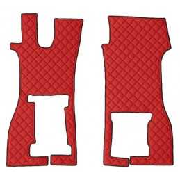 Coppia tappeti in similpelle - Rosso - Scania R Serie 7 (11 16 ) sedile pass. pieghevole