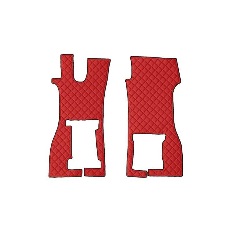 Coppia tappeti in similpelle - Rosso - Scania R Serie 7 (11 16 ) sedile pass. pieghevole