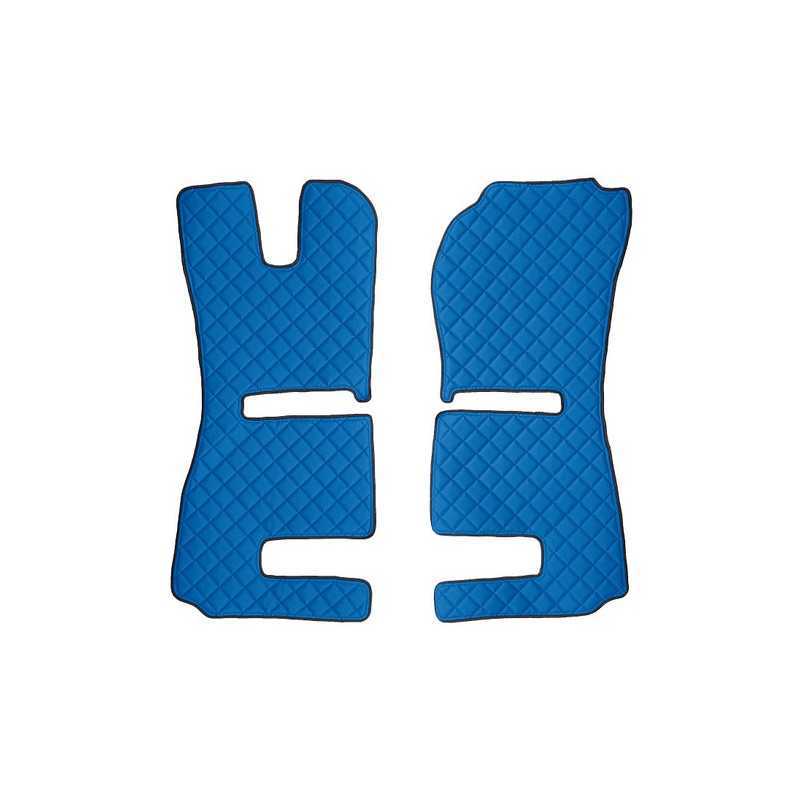 Coppia tappeti in similpelle - Blu - Scania R Serie 6 - Streamline (09 13 12 17) sedili Recaro sedile pass. pieghevole