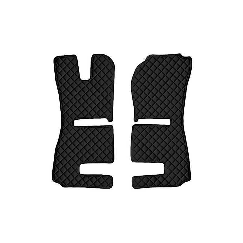 Coppia tappeti in similpelle - Nero - Scania R Serie 6 - Streamline (09 13 12 17) sedili Recaro sedile pass. pieghevole