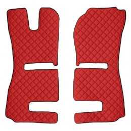Coppia tappeti in similpelle - Rosso - Scania R Serie 6 - Streamline (09 13 12 17) sedili Recaro sedile pass. pieghevole