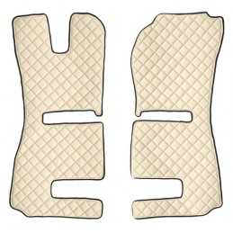 Coppia tappeti in similpelle - Panna - Scania R Serie 6 - Streamline (09 13 12 17) sedili Recaro sedile pass. pieghevole