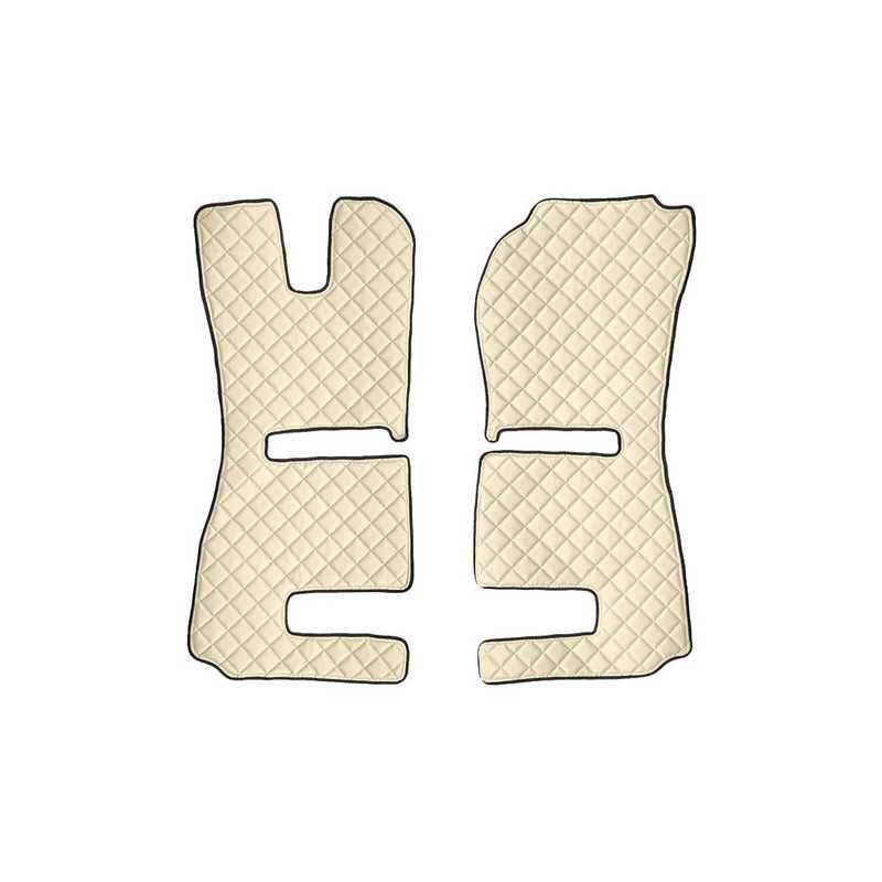 Coppia tappeti in similpelle - Panna - Scania R Serie 6 - Streamline (09 13 12 17) sedili Recaro sedile pass. pieghevole
