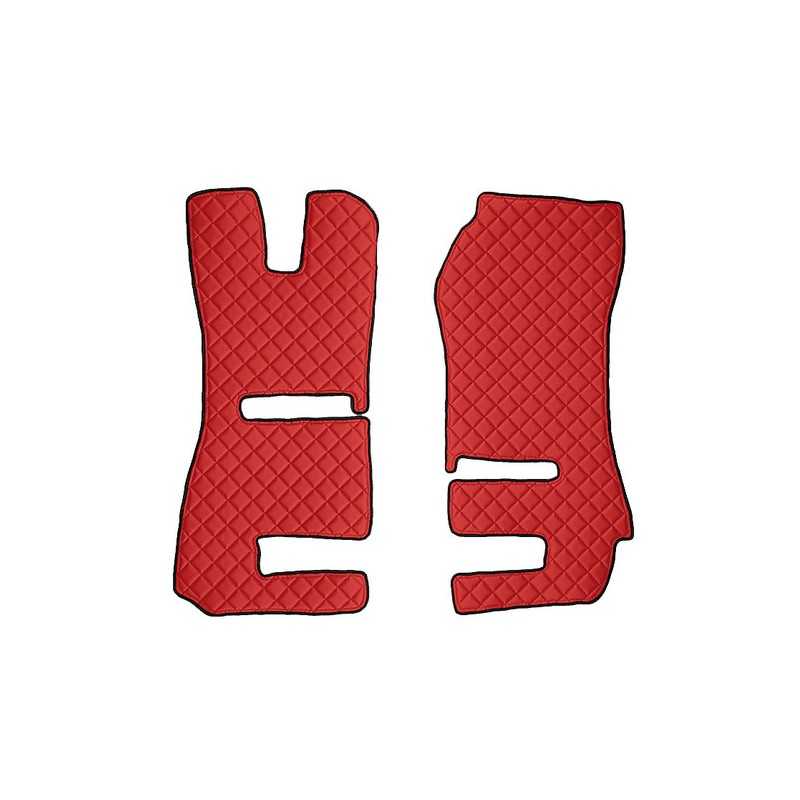 Coppia tappeti in similpelle - Rosso - Scania R Serie 6 - Streamline (09 13 12 17) sedili Recaro sedile pass. pneumatico