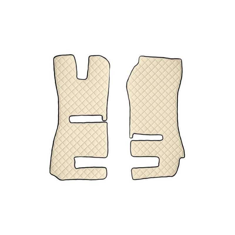 Coppia tappeti in similpelle - Panna - Scania R Serie 6 - Streamline (09 13 12 17) sedili Recaro sedile pass. pneumatico