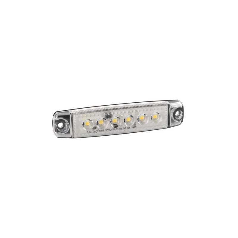Luce ingombro a 6 Led montaggio in superficie 12 24V - Bianco