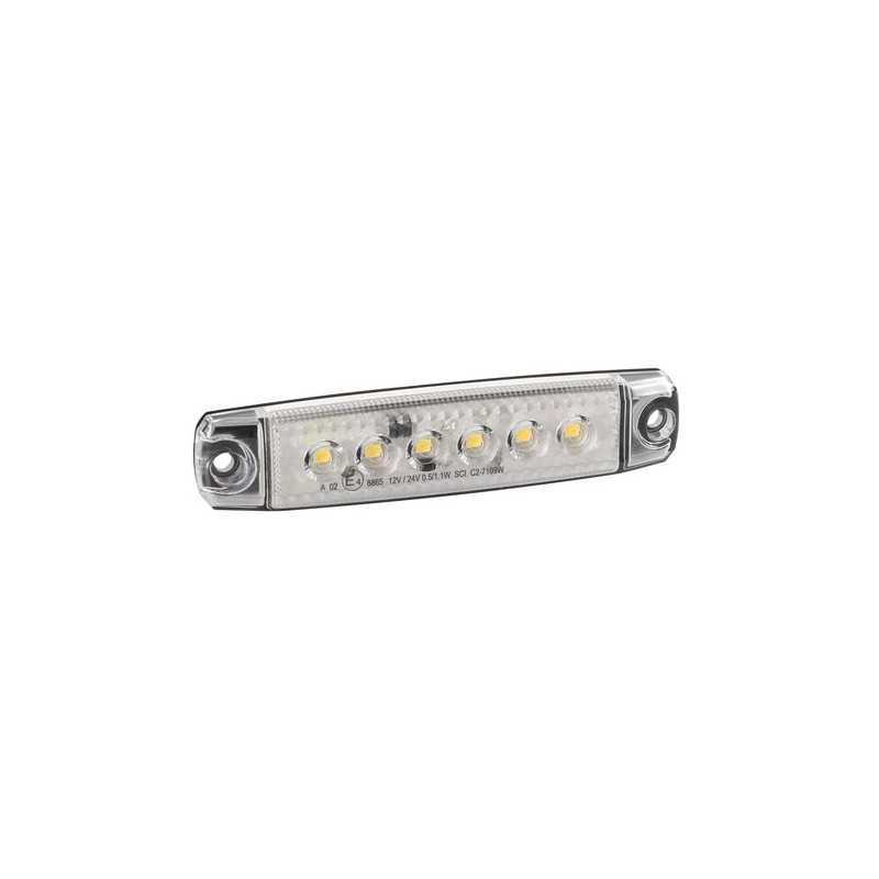 Set 20 pz luce ingombro a 6 Led montaggio in superficie 12 24V - Bianco