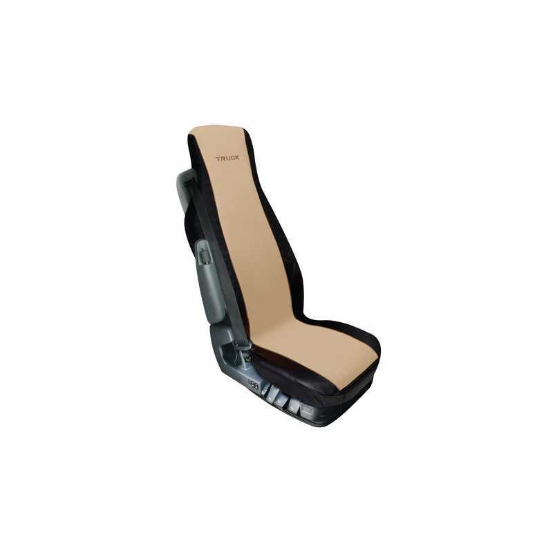Elisa-2 coprisedile in poliestere e similpelle per camion - Beige Nero