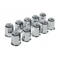 Set 10 copribulloni in ABS - 32 mm - Cromo