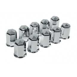 Set 10 copribulloni in ABS - 33 mm - Cromo
