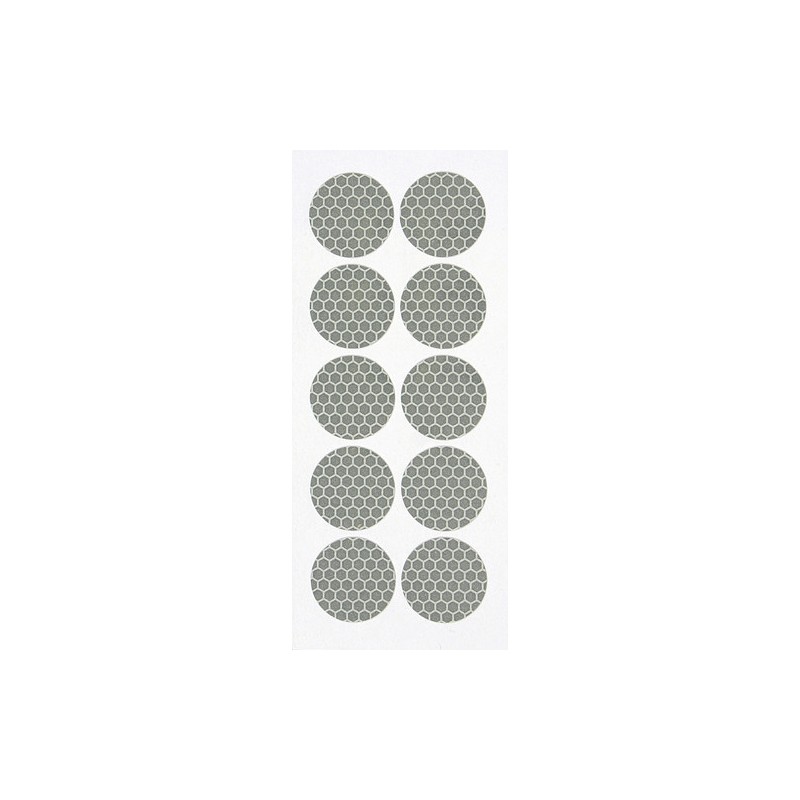 Set 10 adesivi catarifrangenti   27 mm - Bianco