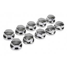 Set 10 copribulloni universali in ABS - 32 33 mm - Cromo