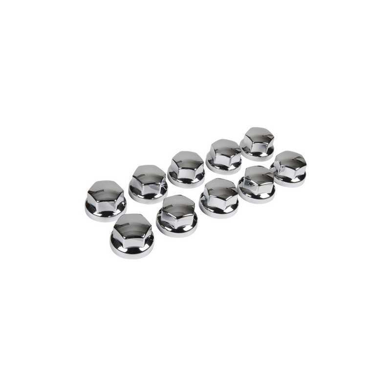 Set 10 copribulloni universali in ABS - 32 33 mm - Cromo