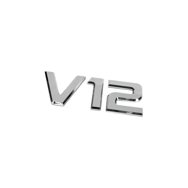 Emblemi motore 3D cromati - 92x210 mm - V12